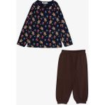 Breeze Erkek Bebek Pijama Takımı Kurabiye Desenli 9 Ay-3 Yaş Lacivert Uzun Kollu Pamuklu