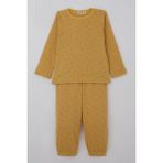Breeze Erkek Bebek Pijama Takımı Minik Geometrik Desenler 9 Ay-3 Yaş, Hardal Sarı