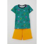 Breeze Erkek Bebek Pijama Takımı Neşeli Hayvanlar Alemi Dostluk Temalı 9 Ay-3 Yaş, Yeşil - 1,5 Yaş