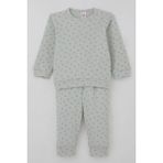 Breeze Erkek Bebek Pijama Takımı Omuzdan Patlı Minik Üçgenler Desenli 4 Ay-1 Yaş, Su Yeşili - 9 Ay