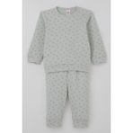 Breeze Erkek Bebek Pijama Takımı Omuzdan Patlı Minik Üçgenler Desenli 4 Ay-1 Yaş, Su Yeşili