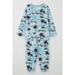 Breeze Erkek Bebek Pijama Takımı Palmiye Ağacı Desenli 9 Ay-3 Yaş, Açık Mavi - 1 Yaş