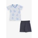Breeze Erkek Bebek Pijama Takımı Sevimli Hayvanlar Alemi Dostluk Temalı 9 Ay-3 Yaş, Açık Mavi - 1 Yaş