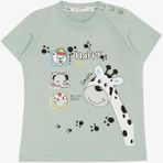 Breeze Erkek Bebek Tişört Sevimli Hayvancıklar Baskılı 9 Ay-3 Yaş, Mint Yeşili - 1 Yaş