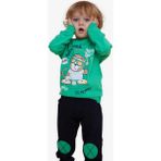 Breeze Erkek Çocuk Eşofman Takımı Dj Maymun Baskılı 1.5-5 Yaş, Yeşil - 1,5 Yaş