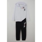 Breeze Erkek Çocuk Eşofman Takımı Kapüşonlu Fermuarlı Bağcık Aksesuarlı 8-14 Yaş, Beyaz - 8 Yaş