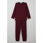 Breeze Erkek Çocuk Pijama Takımı Ekose Desenli 9-12 Yaş, Vişne Çürüğü - 10 Yaş