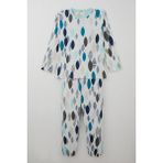 Breeze Erkek Çocuk Pijama Takımı Mavi Rüya Yaprak Desenli 9-12 Yaş, Beyaz - 11 Yaş