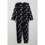 Breeze Erkek Çocuk Pijama Takımı Yılbaşı Temalı Çam Ağaçlı Araba Desenli 4-8 Yaş, Lacivert - 5 Yaş