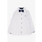 BREEZE GİRLS & BOYS Erkek Bebek Gömlek Düğmeli Papyonlu 9 Ay-3 Yaş, Beyaz