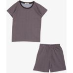 Breeze Girls & Boys Erkek Bebek Şortlu Pijama Takımı Gülenyüz Meşe Palamutu Desenli 9 Ay-3 Yaş Vizon - 1 Yaş