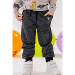 Breeze Girls & Boys Erkek Çocuk Eşofman Altı Armalı Cepli Bağcık Aksesuarlı 1.5-5 Yaş, Siyah Melanj - 1,5 Yaş