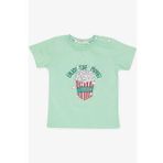 BREEZE GİRLS & BOYS Erkek Çocuk Tişört Pop Corn Baskılı 2-6 Yaş, Su Yeşili