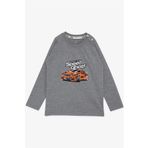 BREEZE GİRLS & BOYS Erkek Çocuk Uzun Kollu Tişört Hayalet Araba Baskılı 1.5-5 Yaş, Koyu Gri Melanj