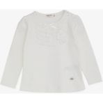 Breeze Kız Bebek Bluz Güpürlü Fiyonklu 6 Ay-2 Yaş, Ekru - 1 Yaş