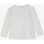 Breeze Kız Bebek Bluz Güpürlü Fiyonklu 6 Ay-2 Yaş, Ekru - 9 Ay