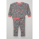 Breeze Kız Bebek Eşofman Takımı Ekose Desenli Çiçek Bahçesi 9 Ay-3 Yaş, Vizon