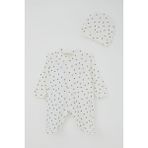 Breeze Kız Bebek Patikli Tulum Mini Çiçek Masalı 0-6 Ay, Beyaz