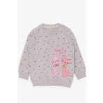 Breeze Kız Bebek Sweatshirt Mutlu Kedicikler 4 Ay-1.5 Yaş, Bej Melanj