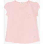 Breeze Kız Bebek Tişört Çiçek Nakışlı 9 Ay-3 Yaş, Pembe - 1 Yaş