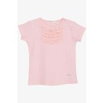 BREEZE Kız Bebek Tişört Güpürlü Armalı 9 Ay-3 Yaş, Somon