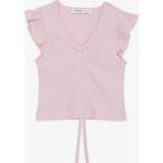 Breeze Kız Çocuk Crop Tişört Bağcıklı Fırfırlı 8-14 Yaş, Pembe - 8 Yaş
