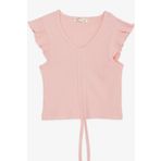 Breeze Kız Çocuk Crop Tişört Bağcıklı Fırfırlı 8-14 Yaş, Somon