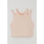 Breeze Kız Çocuk Crop Tişört Çift Askı Omuz Detaylı 9-16 Yaş, Somon - 9 Yaş