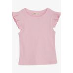Breeze Kız Çocuk Crop Tişört Kolları Fırfırlı 8-14 Yaş, Pembe - 8 Yaş