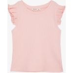 Breeze Kız Çocuk Crop Tişört Kolları Fırfırlı 8-14 Yaş, Somon - 10 Yaş