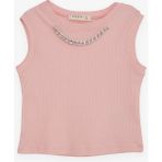 Breeze Kız Çocuk Crop Tişört Zincir Aksesuarlı 9-14 Yaş, Somon - 9 Yaş