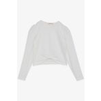 BREEZE Kız Çocuk Crop Uzun Kollu Tişört Fiyonklu 8-14 Yaş, Ekru