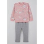 Breeze Kız Çocuk Eşofman Takımı Pati Masalı Pantolonu Fiyonk Detaylı 1-4 Yaş, Pembe - 2 Yaş
