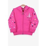 Breeze Kız Çocuk Hırka Kolları Desenli Baskılı 1-4 Yaş, Pembe