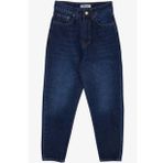 Breeze Kız Çocuk Jean Pantolon Cepli Düğmeli 9-14 Yaş, Koyu Mavi