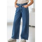 Breeze Kız Çocuk Jean Pantolon Damla Taş Aksesuarlı 10-14 Yaş, Mavi - 13 Yaş