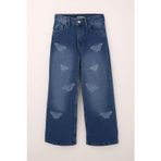 Breeze Kız Çocuk Jean Pantolon Kelebek Nakışlı 10-14 Yaş, Mavi