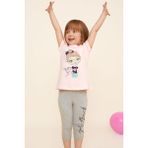 Breeze Kız Çocuk Kapri Taytlı Takım Sevimli Kız Baskılı 1.5-5 Yaş, Pembe - 18 Ay