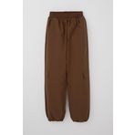 Breeze Kız Çocuk Paraşüt Jogger Paça Pantolon Kargo Cep 7-12 Yaş, Koyu Kahve