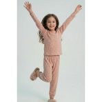 Breeze Kız Çocuk Pijama Takımı Minimal Mini Desenli 4-8 Yaş, Gülkurusu - Gül Kurusu - 5 Yaş