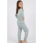 Breeze Kız Çocuk Pijama Takımı Papatya Desenli 4-8 Yaş, Su Yeşili - 5 Yaş