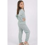 Breeze Kız Çocuk Pijama Takımı Papatya Desenli 4-8 Yaş, Su Yeşili