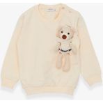 Breeze Kız Çocuk Sweatshirt Ayıcık Aksesuarlı 1.5-5 Yaş, Krem - Krem Rengi - 2 Yaş