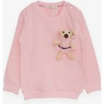 Breeze Kız Çocuk Sweatshirt Ayıcık Aksesuarlı 1.5-5 Yaş, Pembe - 1,5 Yaş