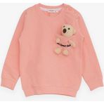 Breeze Kız Çocuk Sweatshirt Ayıcık Aksesuarlı Somon (1.5-5 Yaş) - 1,5 Yaş