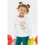 Breeze Kız Çocuk Sweatshirt Baskılı Pullu Unicorn Ekru (2-6 Yaş) - 2 Yaş