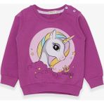 Breeze Kız Çocuk Sweatshirt Baskılı Unicorn Eflatun (1.5-5 Yaş) - 2 Yaş