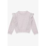 Breeze Kız Çocuk Sweatshirt Beli Lastikli 4-8 Yaş, Bej Melanj - 4 Yaş