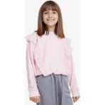 Breeze Kız Çocuk Sweatshirt Beli Lastikli 4-8 Yaş, Somon Melanj - 4 Yaş