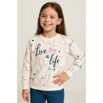 Breeze Kız Çocuk Sweatshirt Fiyonk & Kalp Baskılı 3-8 Yaş, Ekru - 3 Yaş